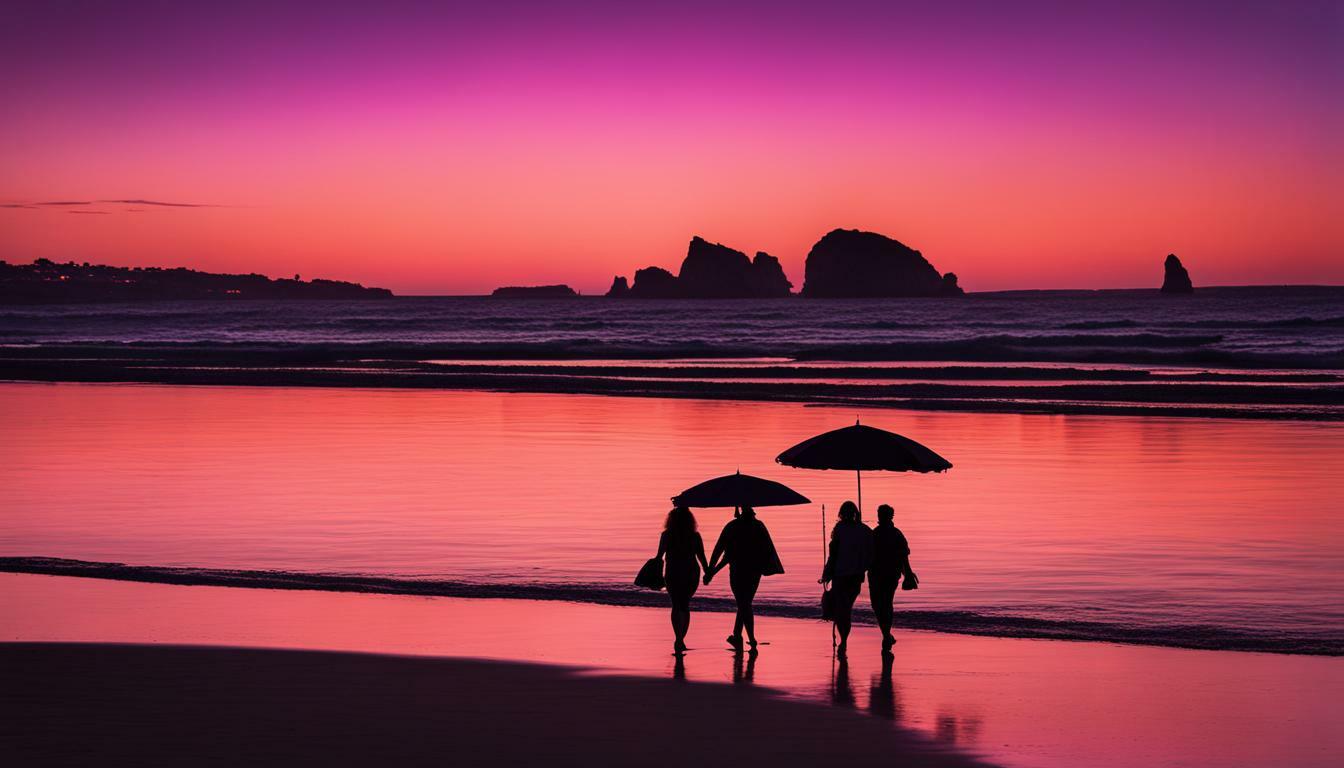 spiaggia al tramonto